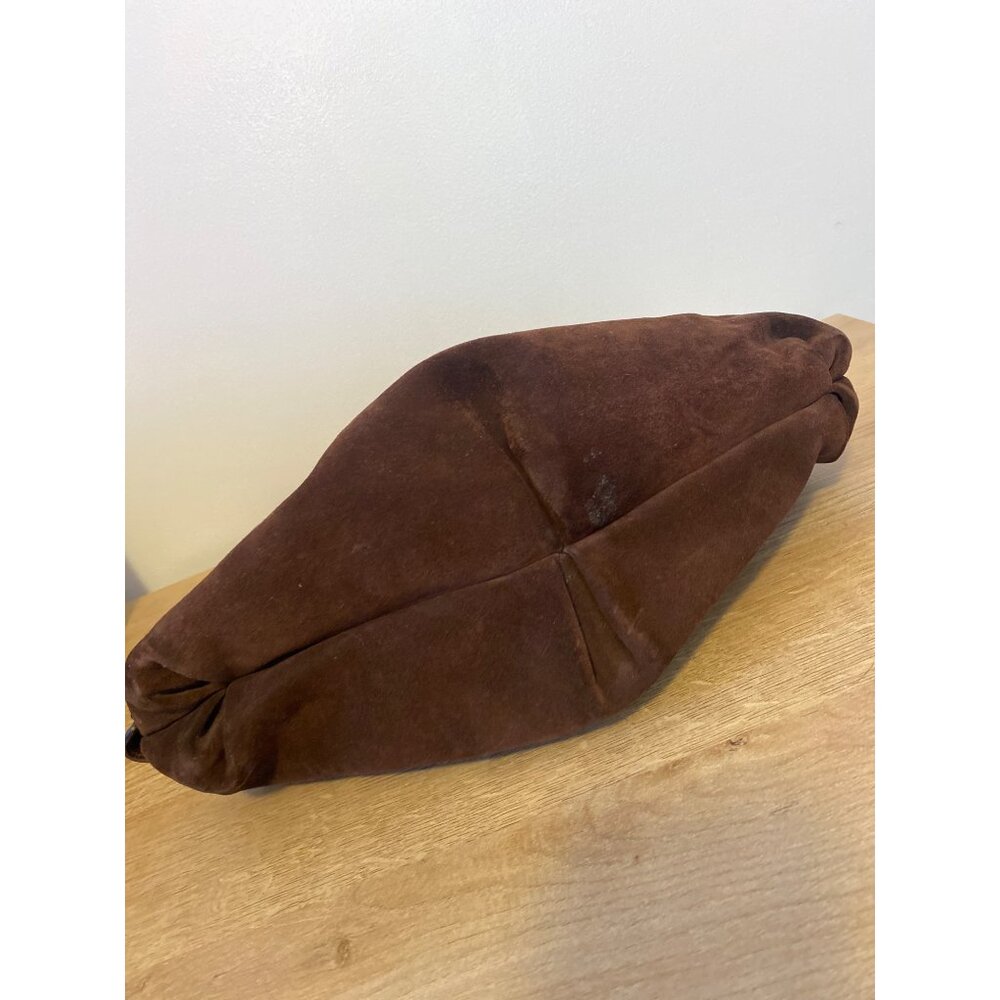 Vintage Salvatore Ferragamo Brown Suede & Leather Domed Satchel Bag - Picture 4 of 8